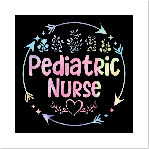 Pediatric Nurse cute floral watercolor Wall Art by ARTBYHM